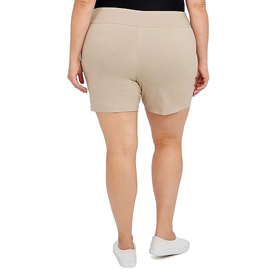 Hearts Of Palm Womens Mid Rise Plus Pull-On Short