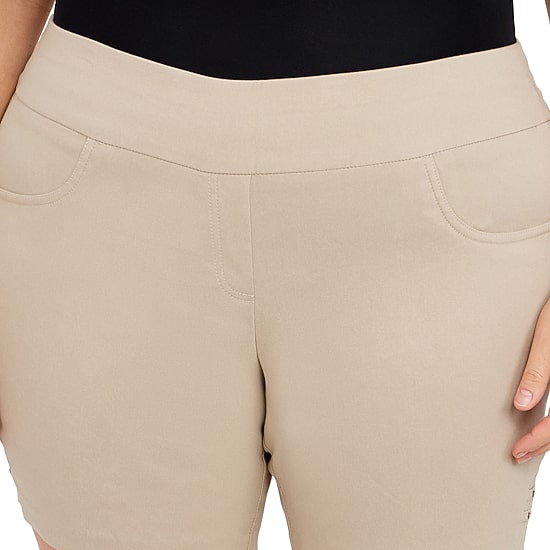 Hearts Of Palm Womens Mid Rise Plus Pull-On Short