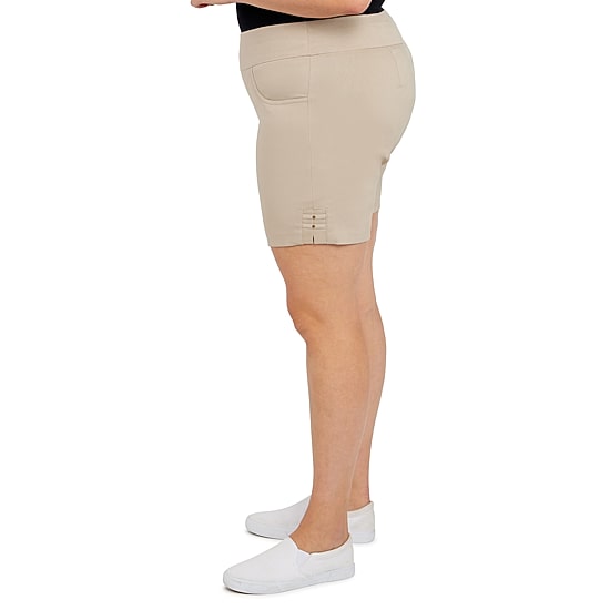 Hearts Of Palm Womens Mid Rise Plus Pull-On Short