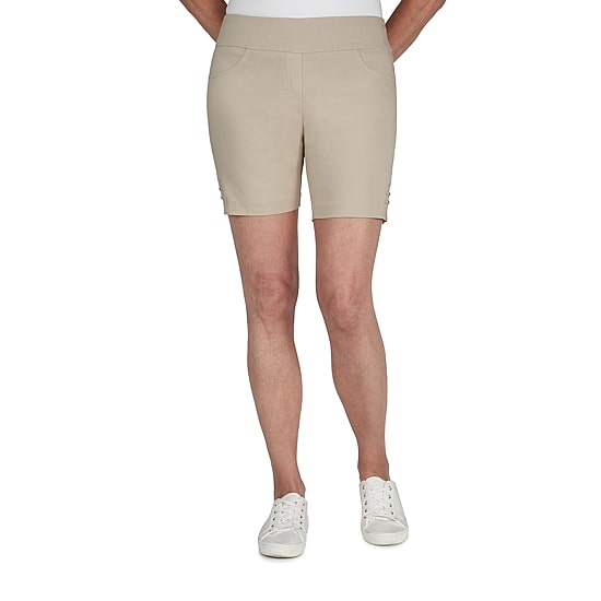 Hearts Of Palm Womens Mid Rise Petite Pull-On Short