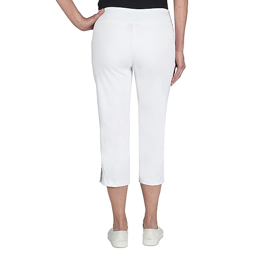 Hearts Of Palm Womens Petite Straight Mid Rise Capri Pant