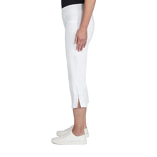 Hearts Of Palm Womens Petite Straight Mid Rise Capri Pant