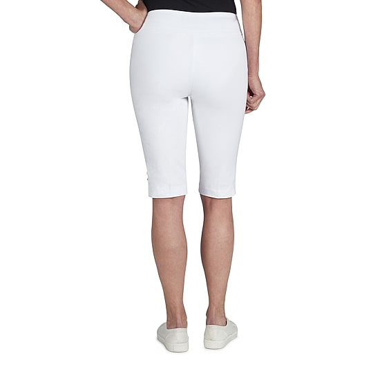Hearts Of Palm Womens Petite Straight Mid Rise Skimmer Pant