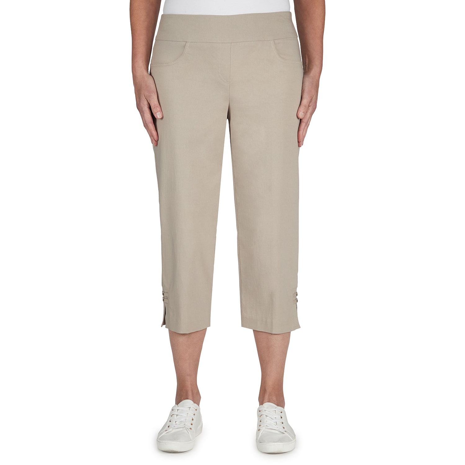 Hearts Of Palm Womens Straight Mid Rise Capri Pant