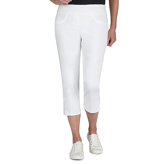 Hearts Of Palm Womens Straight Mid Rise Capri Pant