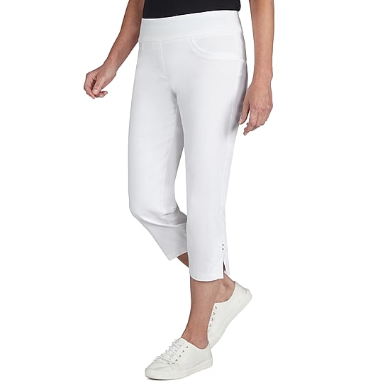 Hearts Of Palm Womens Straight Mid Rise Capri Pant