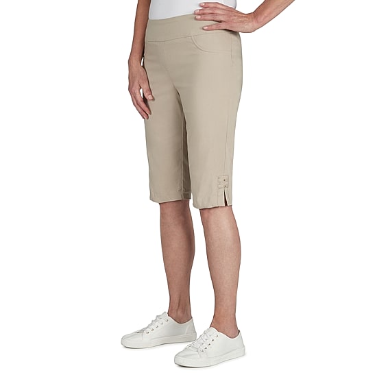 Hearts Of Palm Womens Straight Mid Rise Skimmer Pant
