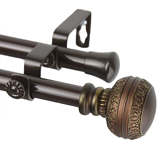 Rod Desyne Ornament 13/16" Adjustable Double Curtain Rod