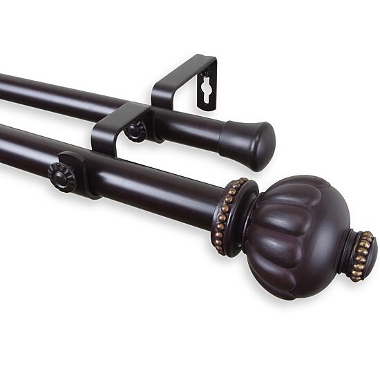 Rod Desyne Selma 1" Adjustable Double Curtain Rod