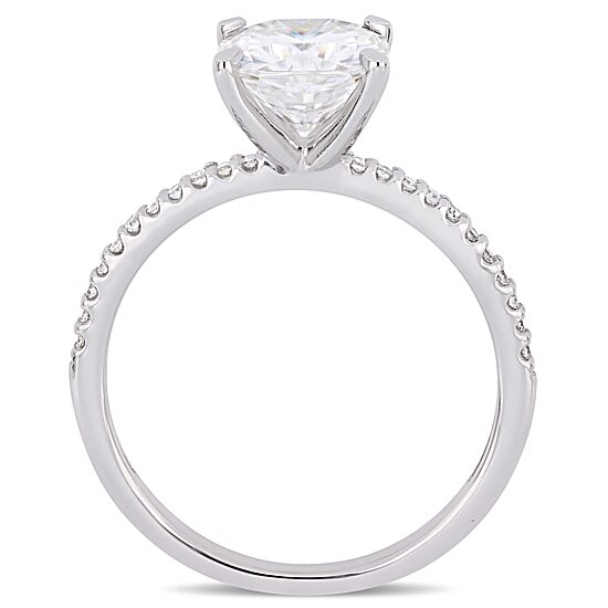Womens 1/10 CT. T.W. White Moissanite 14K Gold Engagement Ring