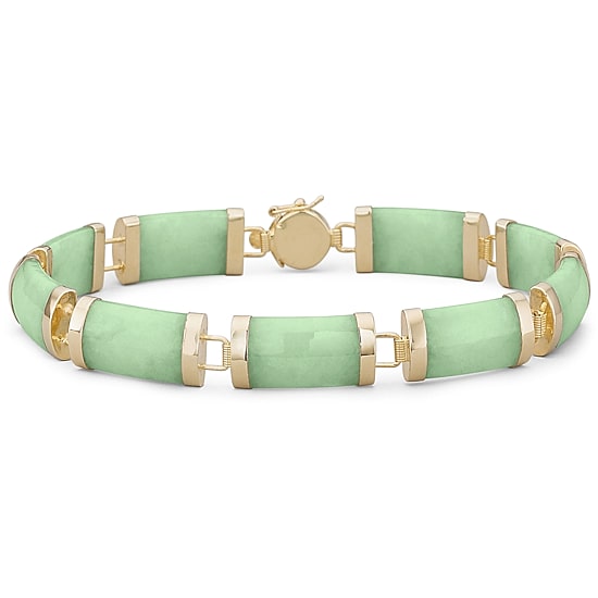 Womens 14K Gold Over Silver Solid 7.5 Inch Link Bracelet
