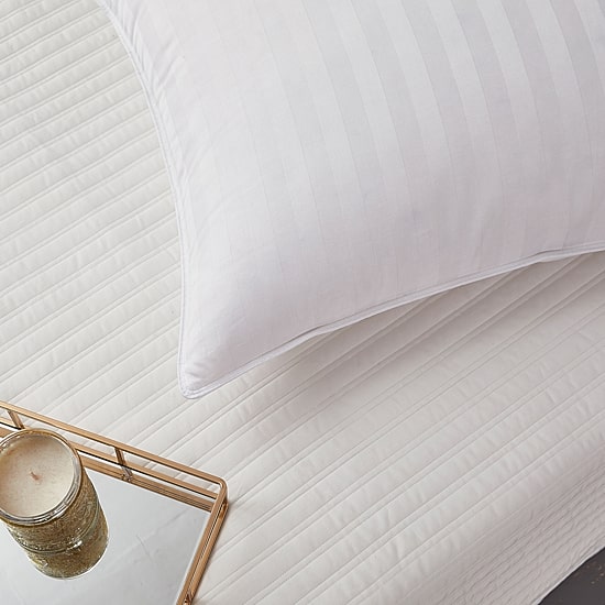 Blue Ridge Home Fashions 350 Thread Count Damask Stripe White Down Pillow
