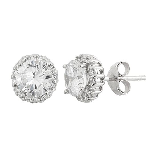 DiamonArt® 4 3/4 CT. T.W. White Cubic Zirconia Sterling Silver 9mm Stud Earrings