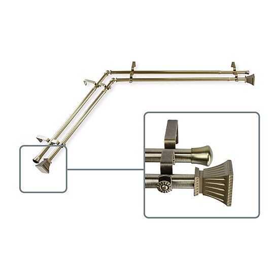 Rod Desyne Trumpet Corner Window Double Curtain Rod