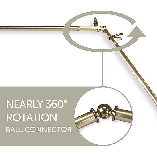 Rod Desyne Trumpet Corner Window Double Curtain Rod
