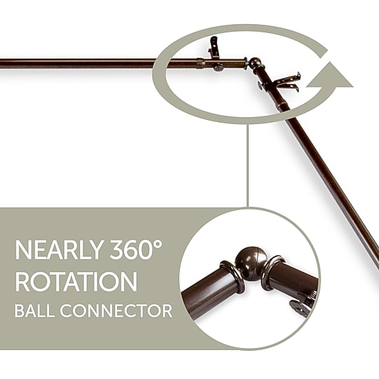 Rod Desyne Garnet Corner Window Double Curtain Rod