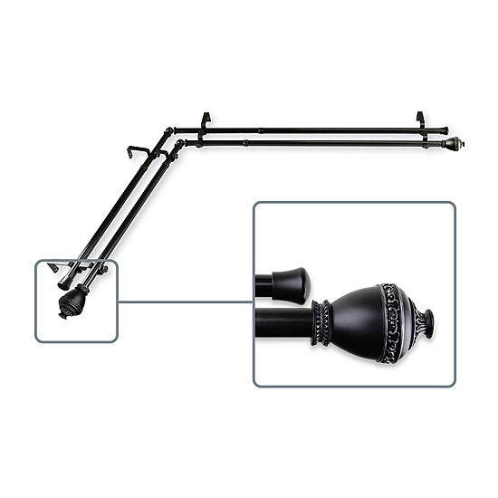 Rod Desyne Amelie Corner Window Double Curtain Rod