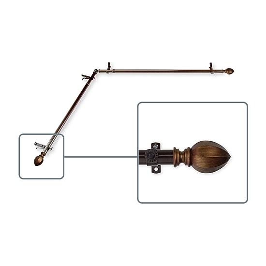 Rod Desyne Garnet Corner Window 3/4 IN Adjustable Curtain Rod