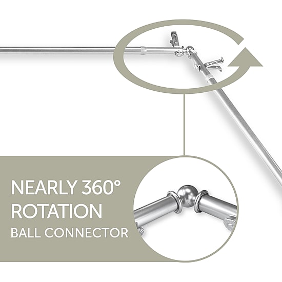 Rod Desyne Amelie Corner Window 3/4 IN Adjustable Curtain Rod