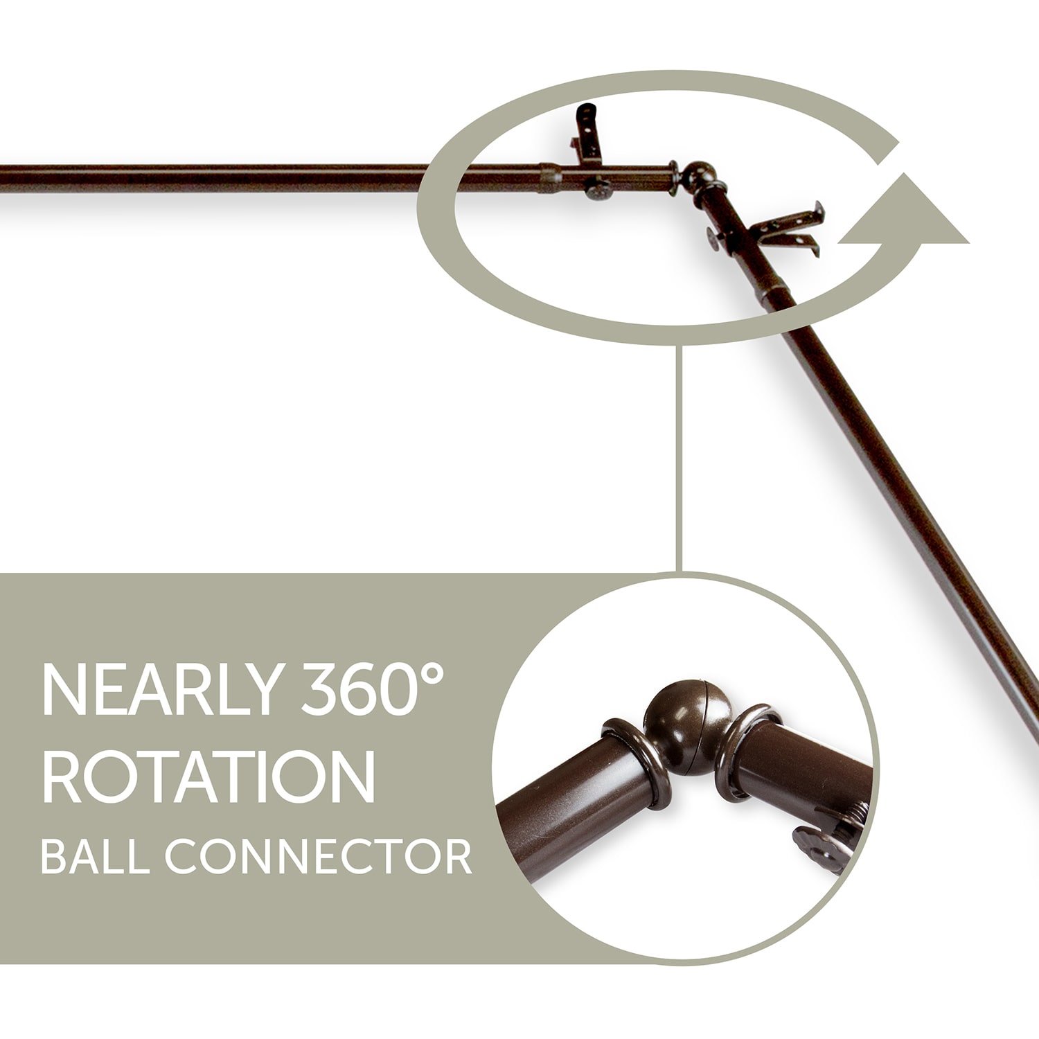 Rod Desyne Garnet 6-Sided Bay Window Rod