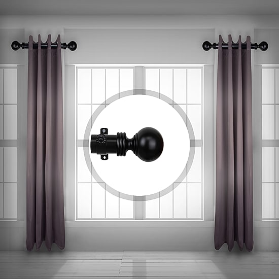 Rod Desyne (Set Of 2) Sphere Side 1 1/2 IN Adjustable Curtain Rod