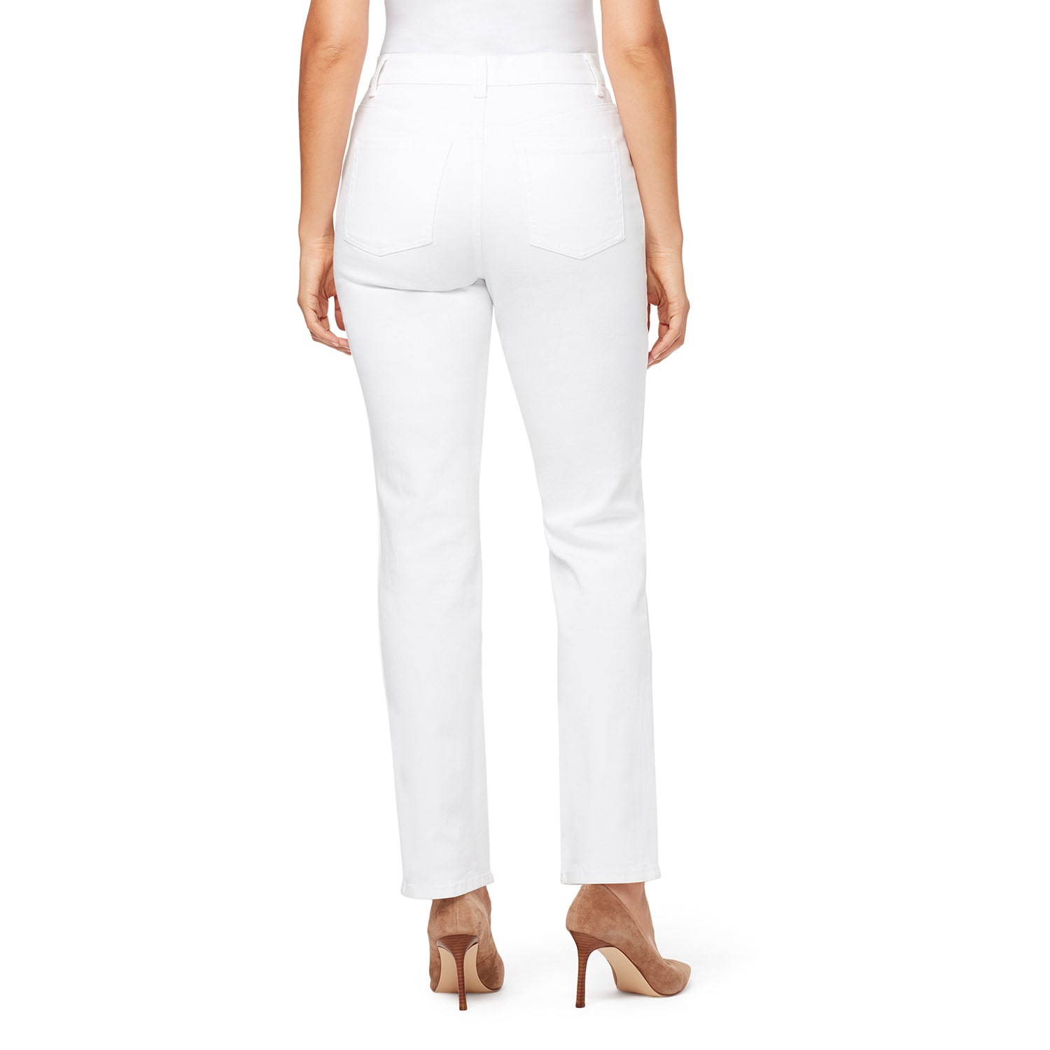 Gloria Vanderbilt Amanda Womens High Rise Stretch Fabric Straight Leg Regular Fit Jean