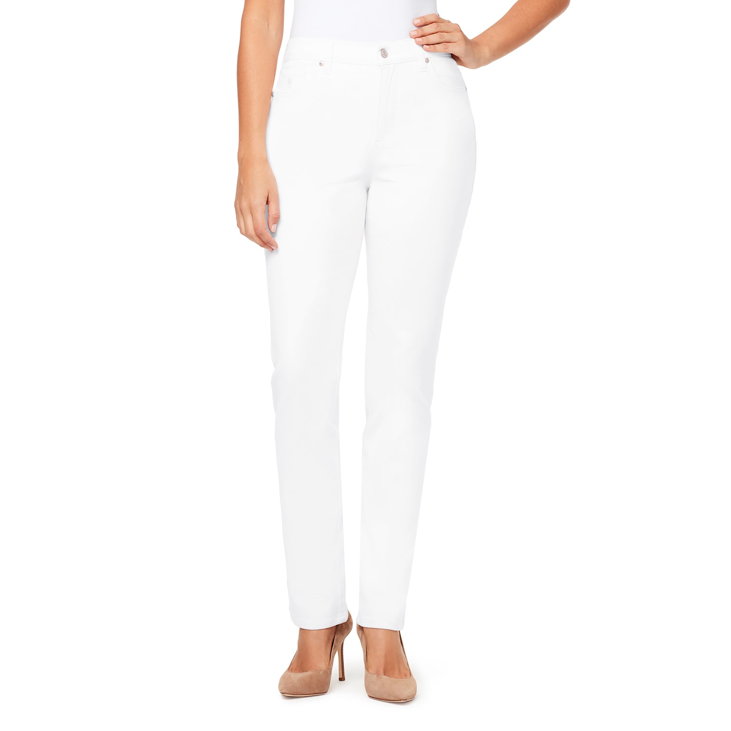 Gloria Vanderbilt Amanda Womens High Rise Stretch Fabric Straight Leg Regular Fit Jean