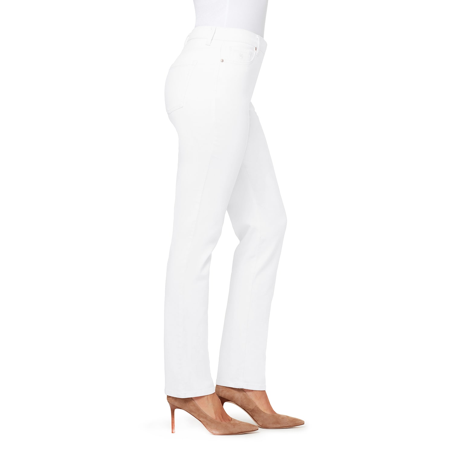 Gloria Vanderbilt Amanda Womens High Rise Stretch Fabric Straight Leg Regular Fit Jean