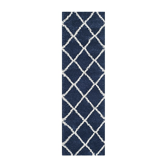 Safavieh Hudson Shag Collection Salome Geometric Runner Rug