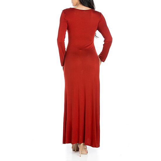 24/7 Comfort Apparel Womens Long Sleeve Maxi Dress