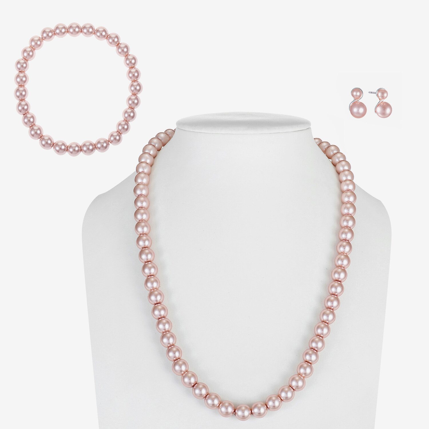 Monet Jewelry Timeless Collar Necklace, Stretch Bracelet And Stud Earring Womens Simulated Pearl 3-pc. Set