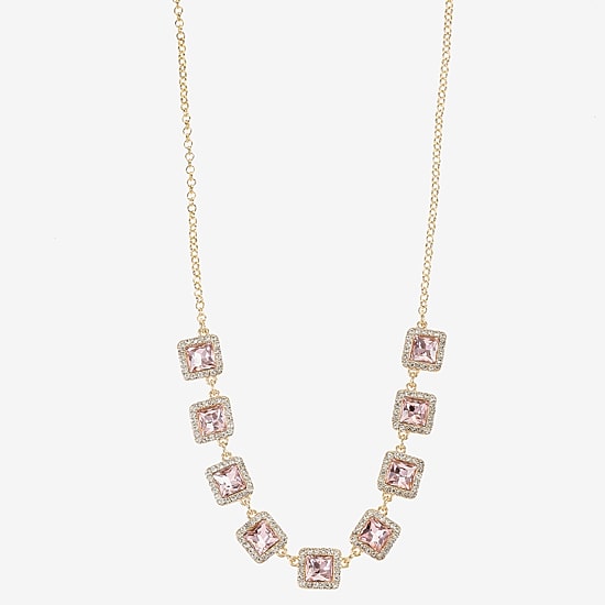 Monet Jewelry Womens Pink 17 Inch Collar Necklace