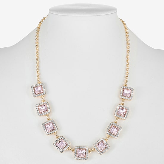 Monet Jewelry Womens Pink 17 Inch Collar Necklace
