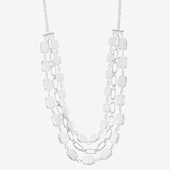 Liz Claiborne Layered Womens 18 Inch Statement Necklace