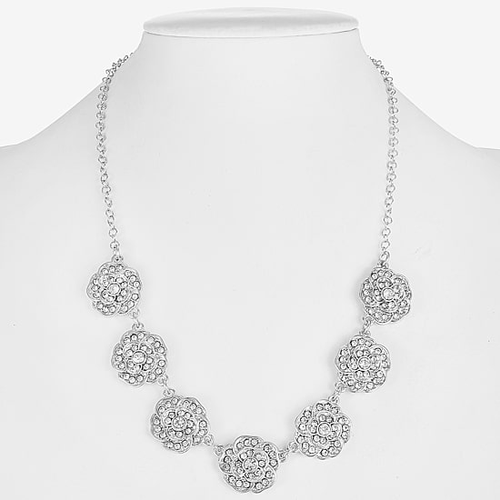 Monet Jewelry Timeless Rose Womens 17 Inch Collar Necklace