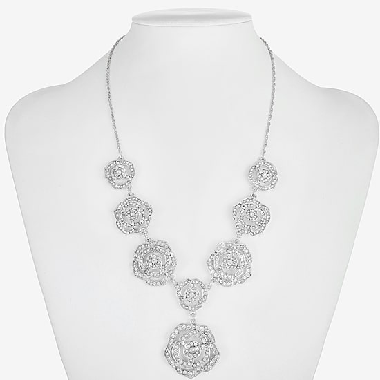 Monet Jewelry Timeless Rose Womens Glass 18 Inch Y Necklace