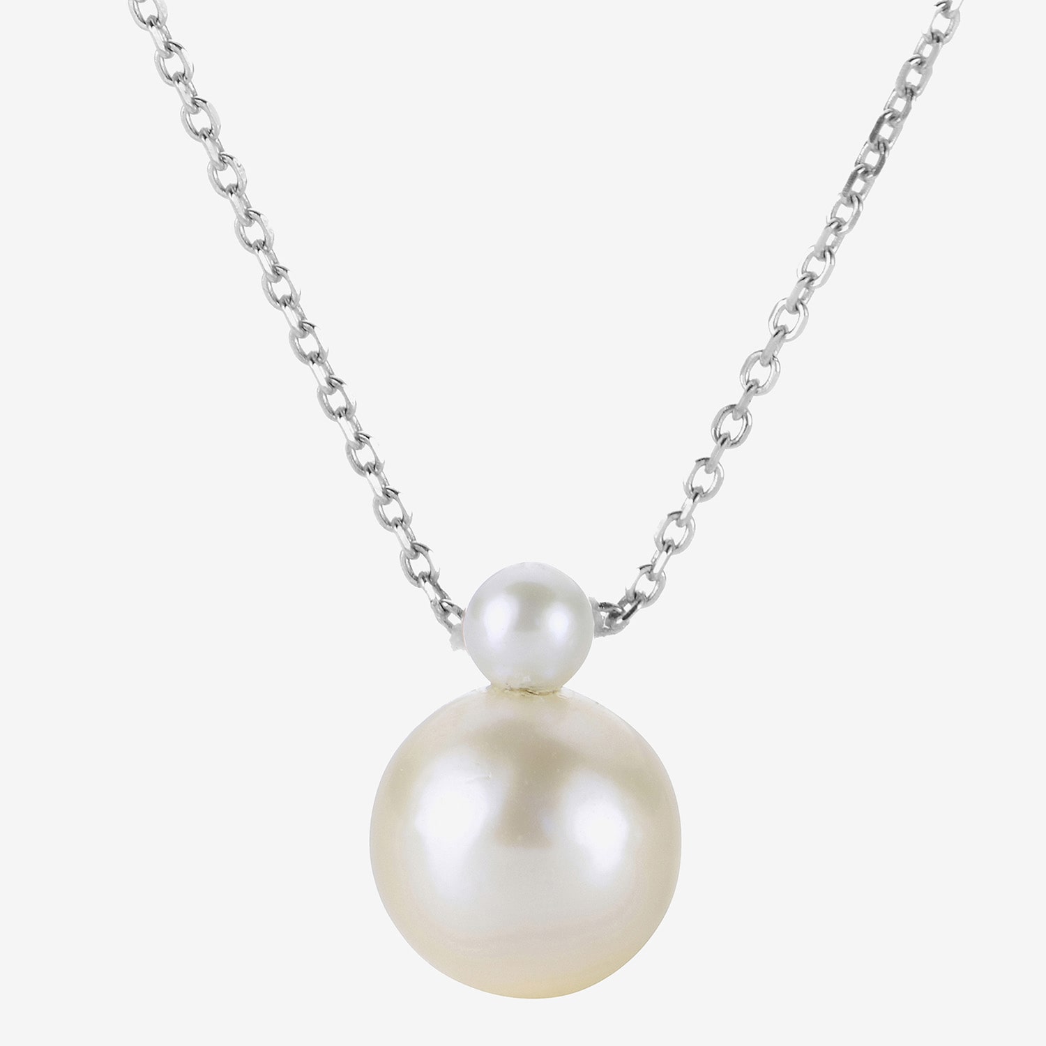 Womens White Cultured Freshwater Pearl Sterling Silver Inch Pendant Necklace