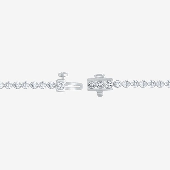 Floating Diamonds (F / Vs2) Womens 5 CT. T.W. Lab Grown White Diamond 14K Gold 7.25 Inch Tennis Bracelet