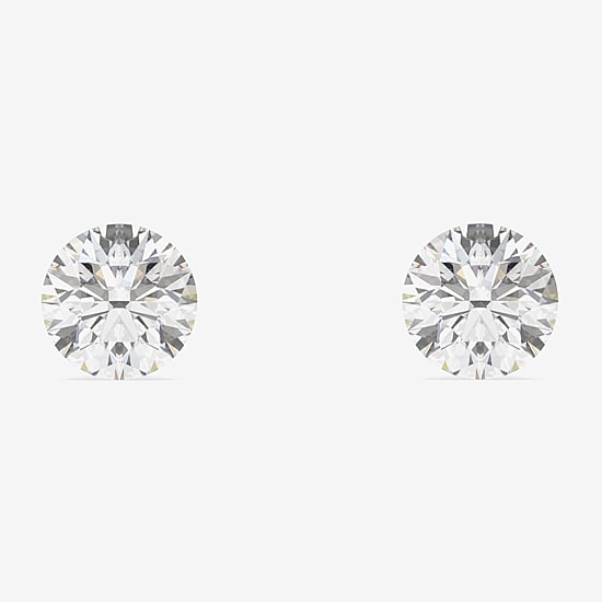 Floating Diamonds (F / Vs2) 1 CT. T.W. Lab Grown White Diamond 14K Gold 5.4mm Round Stud Earrings