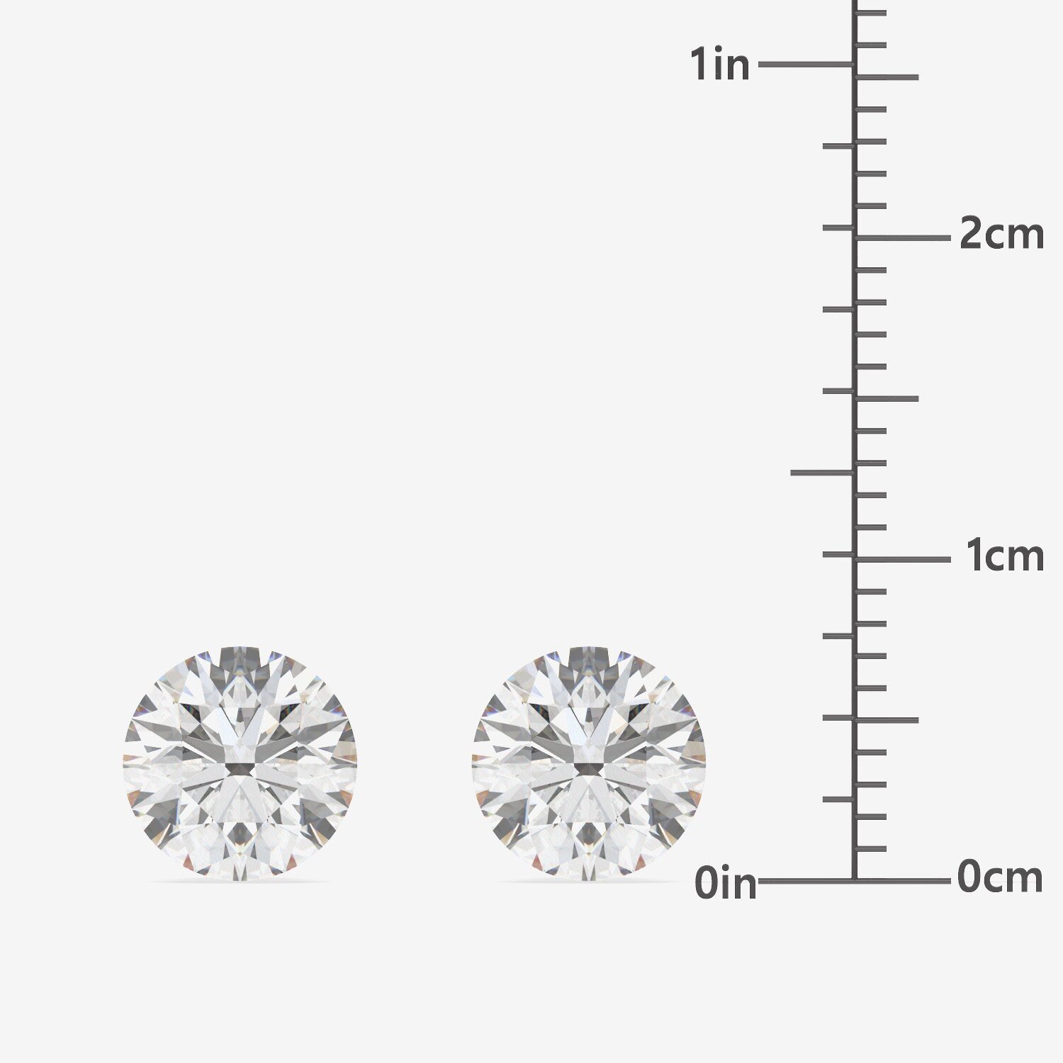 Floating Diamonds (F / Vs2) 3 CT. T.W. Lab Grown White Diamond 14K Gold 7.9mm Round Stud Earrings