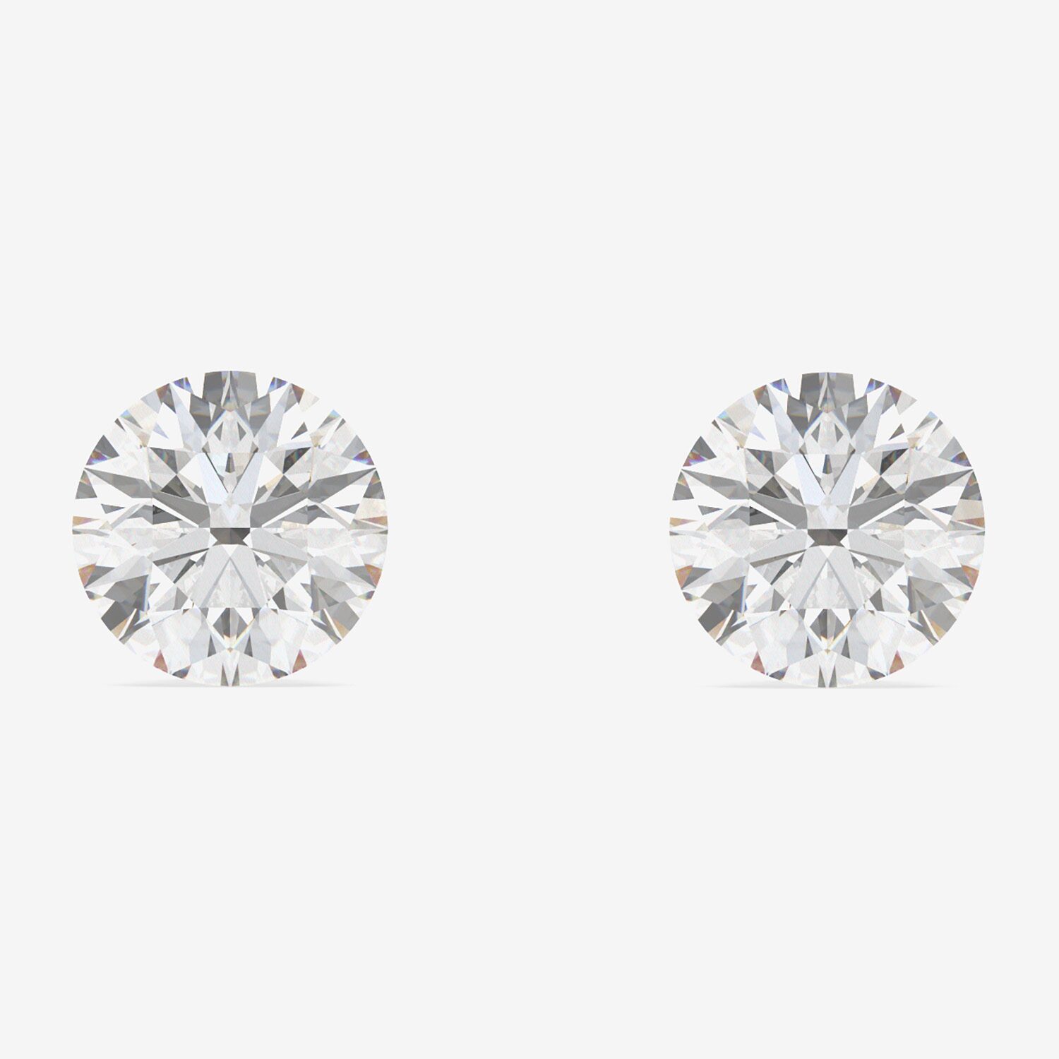 Floating Diamonds (F / Vs2) 3 CT. T.W. Lab Grown White Diamond 14K Gold 7.9mm Round Stud Earrings