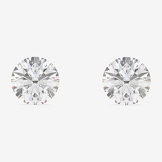 Floating Diamonds (F / Vs2) 3 CT. T.W. Lab Grown White Diamond 14K Gold 7.9mm Round Stud Earrings