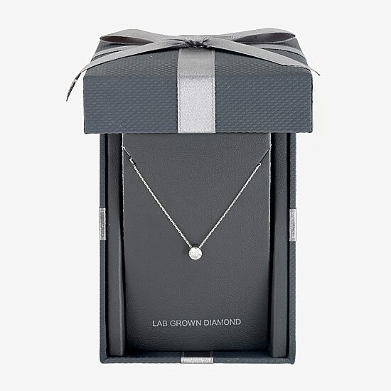 Floating Diamonds (F / Vs2) Womens 1/2 CT. T.W. Lab Grown White Diamond 14K Gold Round 18 Inch Pendant Necklace