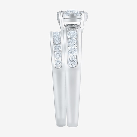 Round 1/2 CT.T.W. Natural Diamond Side Stone Bridal Set in 10K or 14K Gold