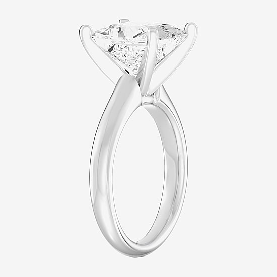 (F / VS1) Womens 5 CT. Lab-Grown White Diamond 14K Gold Princess-cut Solitaire Engagement Ring