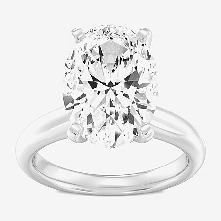 F / VS1) Womens 5 CT. Lab-Grown White Diamond 14K Gold Oval