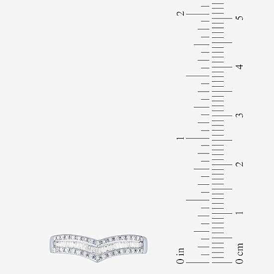 Chevron 1/4 CT.T.W. Natural Diamond 10K Gold Chevron Wedding Band