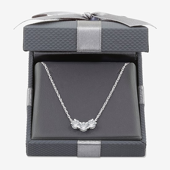 Womens 1 CT. T.W. Lab Grown White Diamond Sterling Silver 17 1/2 Inch Pendant Necklace