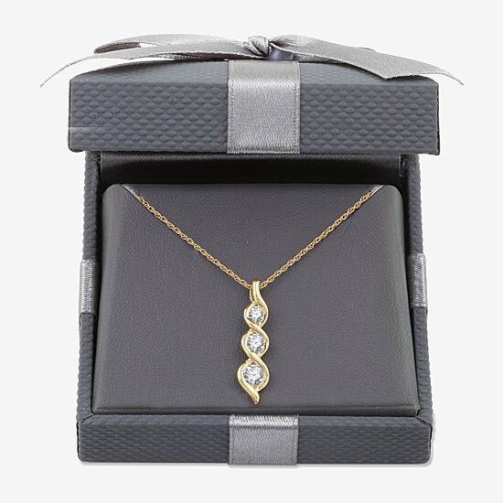Womens 1/2 CT. T.W. Lab Grown White Diamond 14K Gold Over Silver Sterling Silver 18 Inch Pendant Necklace