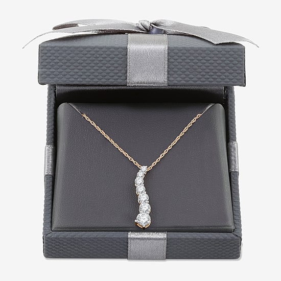 Womens 1 CT. T.W. Lab Grown White Diamond Sterling Silver 18 Inch Pendant Necklace